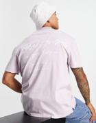 Topman Oversized T-shirt With Front And Back Promised Horizons Script Print Lilac-purple