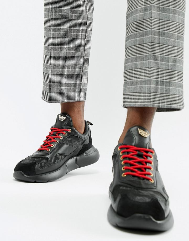 Mercer W3rd Nappa Camo Sneakers In Black - Black