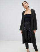 Na-kd Long Cardigan In Green - Green
