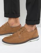 Ted Baker Reith Suede Brogue Shoes - Tan
