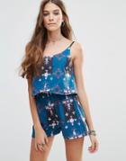 Your Eyes Lie Strappy Boho Romper - Retrograde