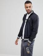 Ea7 Tipped Zip Through Jacket In Black - Black