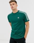 Adidas Originals 3 Stripe T-shirt In Green