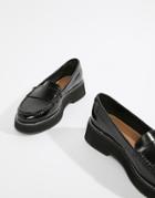 Asos Design Mastery Chunky Loafer Flat Shoes - Black
