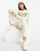 Stradivarius Oversized Embroidered Arizona Sweat In Ecru-white