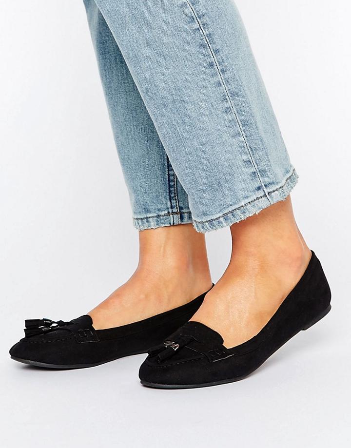Park Lane Tassle Slipper - Black