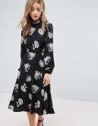 New Look Floral Midi Dress - Black