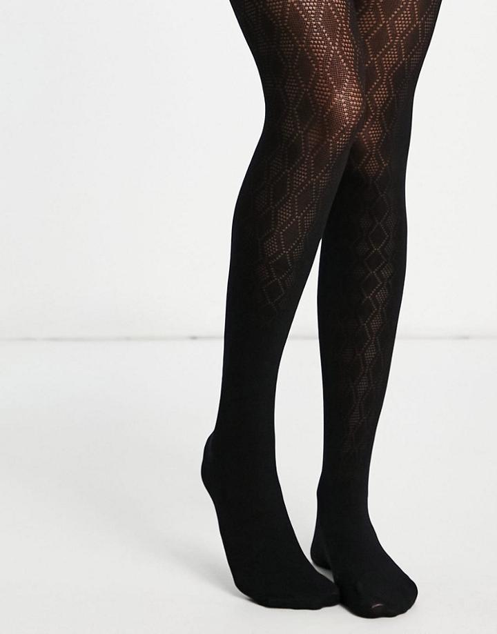 Pretty Polly Diamond Mesh Tights In Black