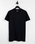 New Look Longline T-shirt In Black