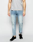 Asos Skinny Jeans In Vintage Light Wash - Light Blue