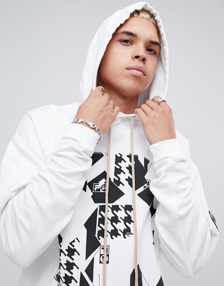 Fila X Liam Hodges Printed Hoodie In White - White