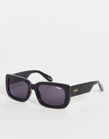 Quay Yada Yada Square Sunglasses In Black Smoke