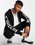 Night Addict Control Oversized Knit Hoodie In Black
