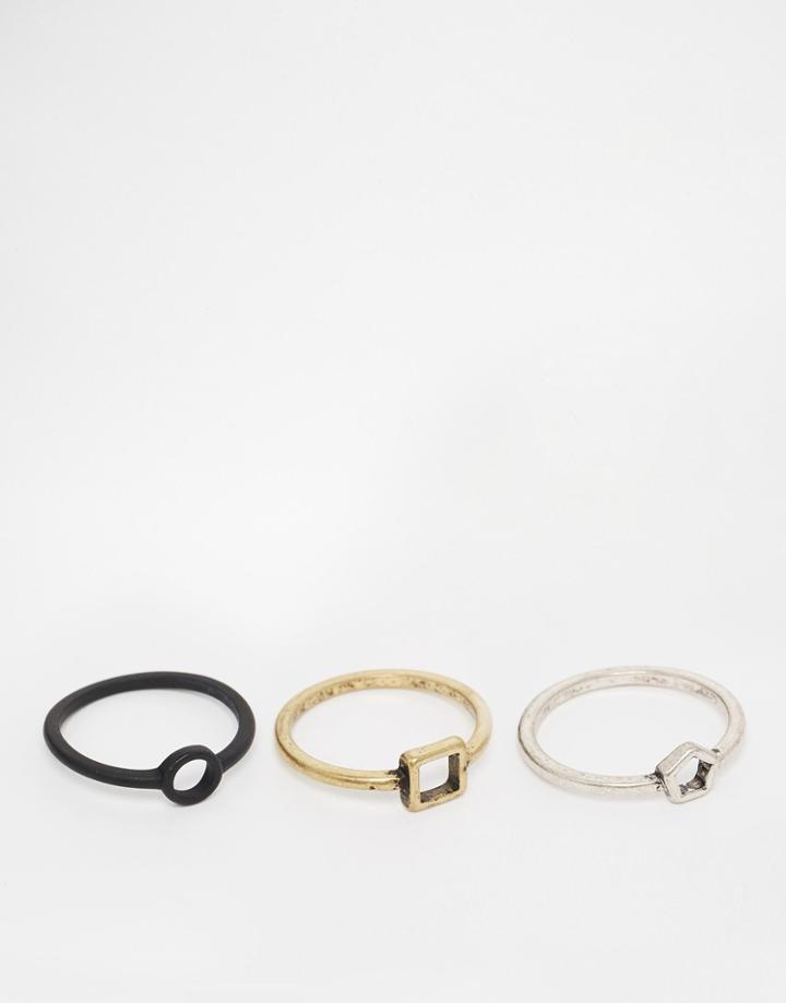 Asos Ditsy Geo Ring Pack - Multi