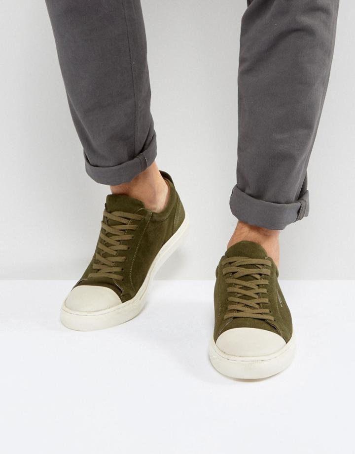 Kg By Kurt Geiger Lo Sneakers In Khaki Suede - Green