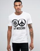 Love Moschino Slim Fit T-shirt In White With Logo Print - White