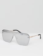Asos Rose Gold Visor With Mirror Lens - Gold