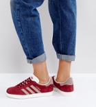 Adidas Originals Gazelle Sneakers In Burgundy - Red