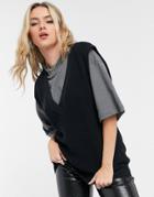 Object Knit Sweater Vest In Black