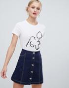 Monki Boobs Figure Print Tee In White - White