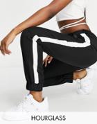 Asos Design Hourglass Woven Sweatpants With Side Stripe In Mono-multi