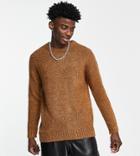 Reclaimed Vintage Inspired Crew Neck Sweater In Rust-brown