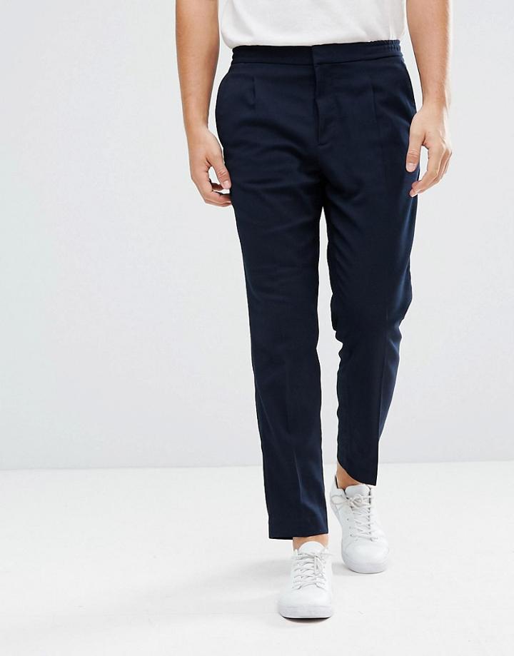 Mango Man Smart Pants In Navy - Navy