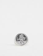 Chained & Able St Christopher Soverign Ring In Silver