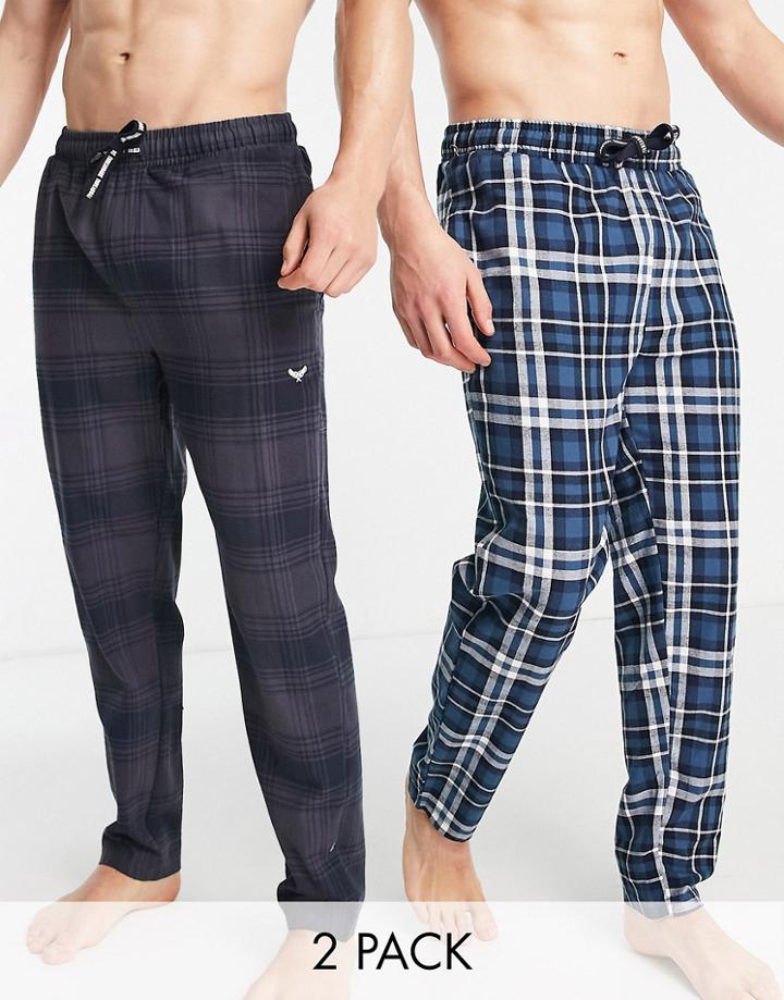 Threadbare Buckingham 2-pack Lounge Sweatpants In Black And Gray Check
