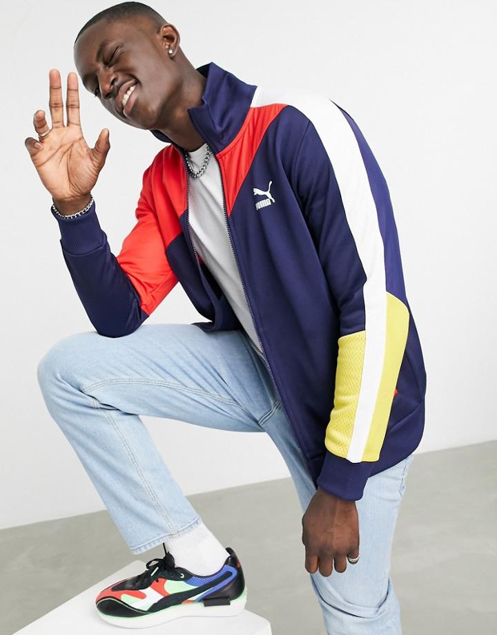 Puma Track Full Zip Jacket In Navy