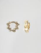 Limited Edition 9mm Zig Zag Hoop Earrings - Gold