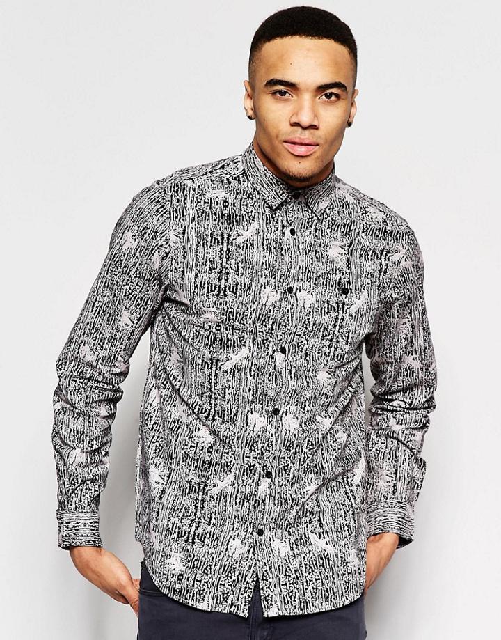 Brave Soul Shirt In All Over Print - Black