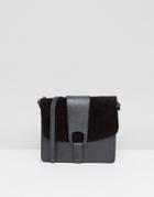 Asos Leather Slot Through Cross Body Bag - Black