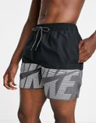 Nike Swimming 5 Inch Volley Shorts In Black
