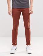 Asos Extreme Super Skinny Jeans In Rust - Friar Brown