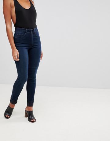Salsa Glamour Push Up Mid Rise Skinny Jean - Blue