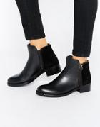Dune Pryme Black Leather Ankle Boot - Black