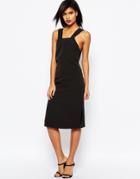 Asos Clean Column Overall Dress - Black