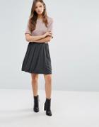 Lavand Gray Pleated Skirt - Gray