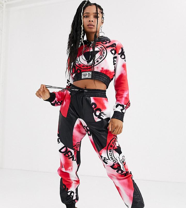 Db Berdan Tie Dye Sweatpants With Slogan Print Two-piece-red