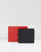 Hugo Subway Leather Wallet With Red Trim Detail In Black - Black