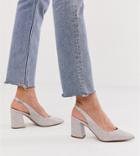 New Look Croc Point Sling Back Heel In Gray - Gray