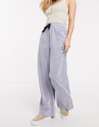 Asos Design Pull On Pants In Washed Cord-blue