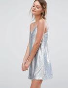 New Look Sequin Mini Dress - Silver