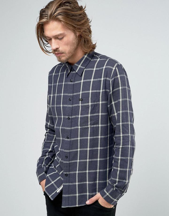 Lee Slim Check Western Shirt Storm Gray - Gray