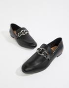 Boohoo Ring Detail Loafers In Black - Black