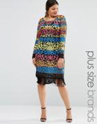 Lovedrobe Luxe Long Sleeve Multi Colour Sequin Mini Dress With Tassel Hem - Multi
