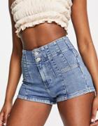 Free People Jayde Micro Denim Short In Mid Blue