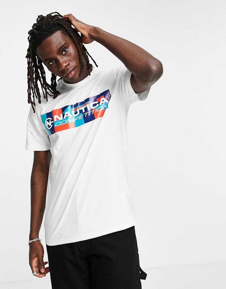 Nautica Competition Luff Box Logo T-shirt In White