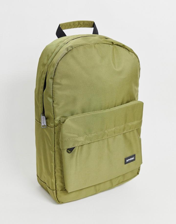 Spiral Core Backpack In Khaki - Green